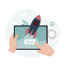 Ipad rocket and start button